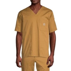 Carhartt Ripstop Rugged-Flex Men's 5-Pocket STRETCH V-Neck Scrub Top Dij…
